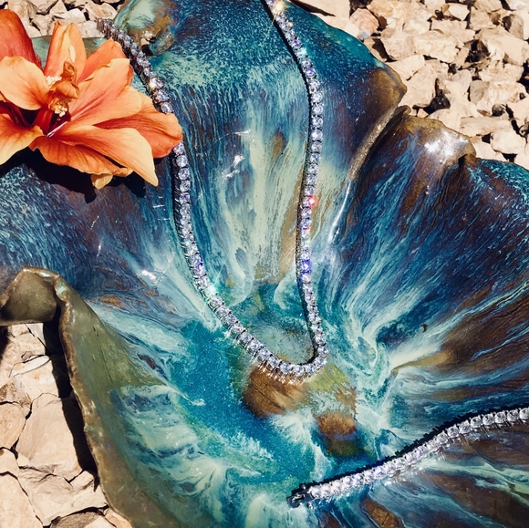 💎DIAMOND (LAB) TENNIS NECKLACE & BRACLET SET💎 - Picture 6 of 7